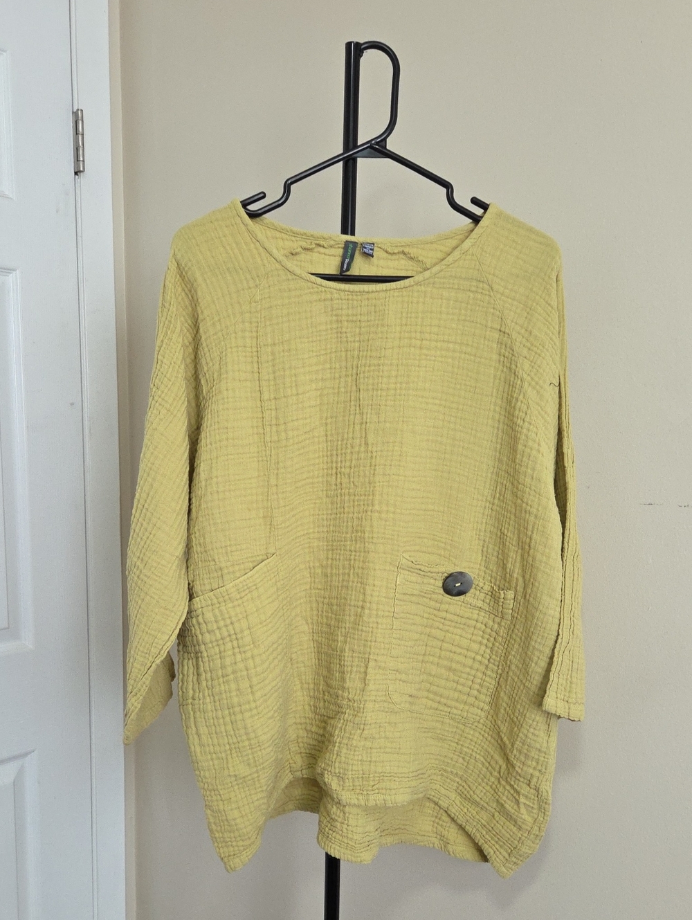 Shannon Passero 100% Cotton Lightweight Yellow Women's Tunic with Front Pockets